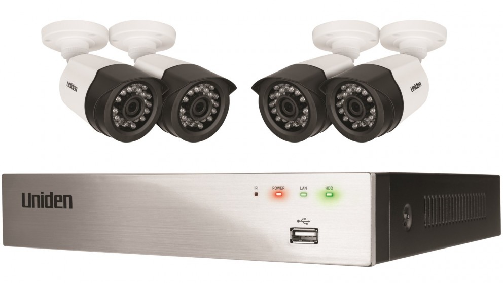 Uniden Guardian GDVR4T40 4 Channel DVR Security System with 4 Cameras