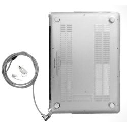 Hard Shell Clear Case with Ledge Lock Adaptor and Keyed Cable Lock for Macbook Pro Retina 15