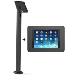 Secure Rokku Enclosure with Rise Pole Mount 60cm for iPad Air/Air 2/5th Gen/Pro 9.7in and Galaxy Tab A 9.7in/Tab S2 9.7in - Black