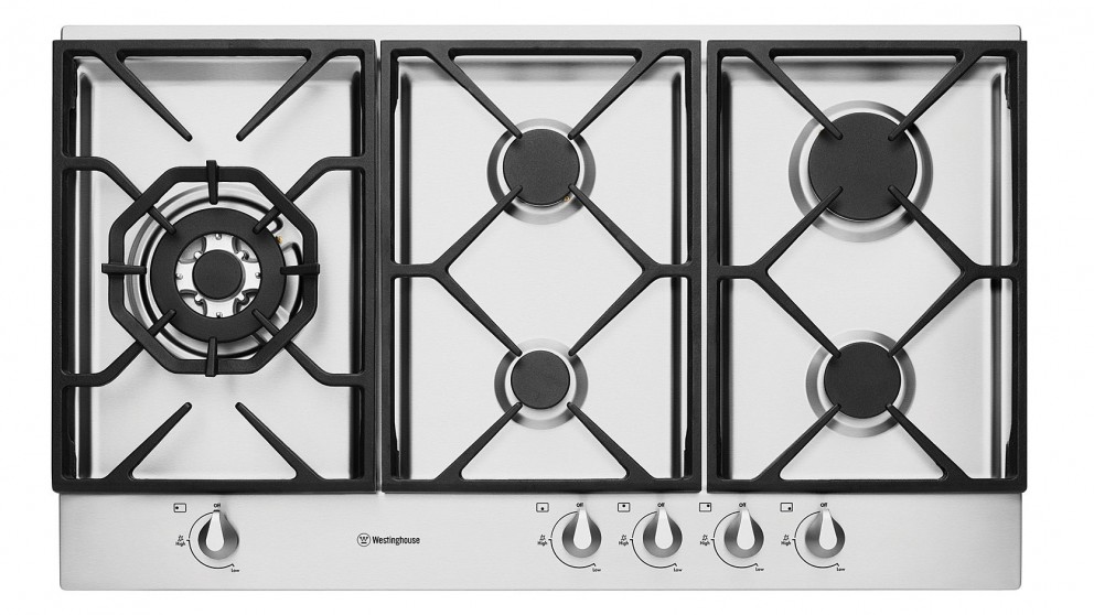 Westinghouse WHG956SA 90cm 5 Burner Gas Cooktop - Stainless Steel